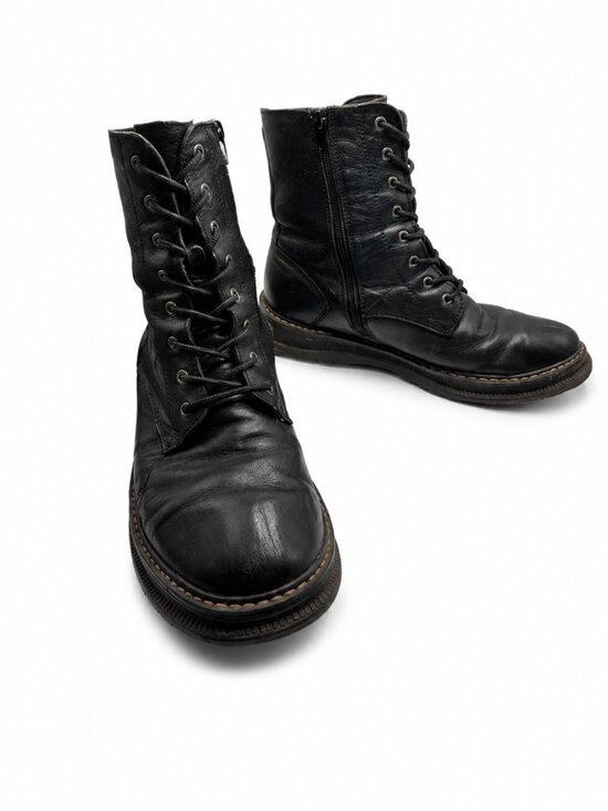 Josef Seibel Shoes - Josef Seibel Waterproof Lined Leather Lace-Up Boots Black EU 41 US 10
